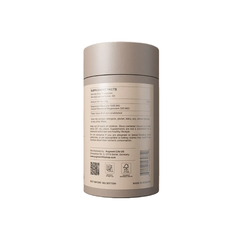 Augment Life - Magnesium Glycinate 800g capsules (160 mg / 20% elemental magnesium)