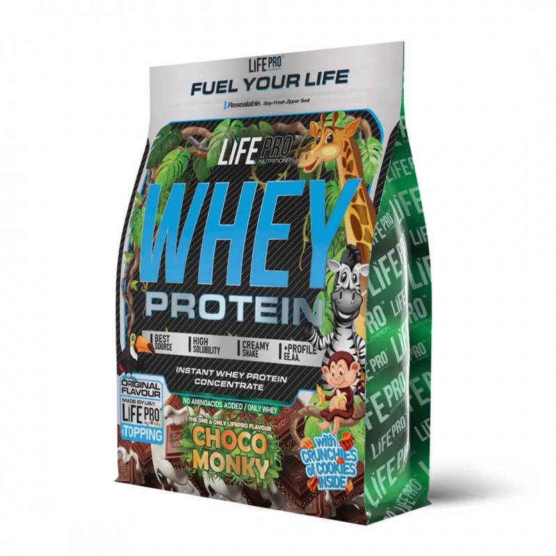 Life Pro Whey Choco Monky 1kg Bag Edition image 1