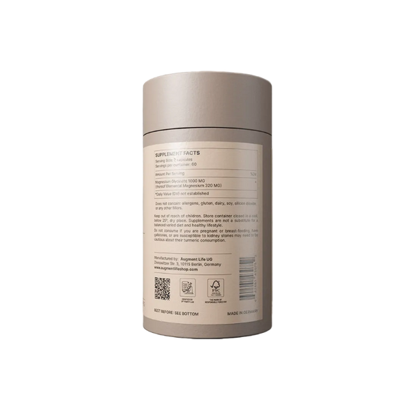 Augment Life - Magnesium Glycinate 800g capsules (160 mg / 20% elemental magnesium)